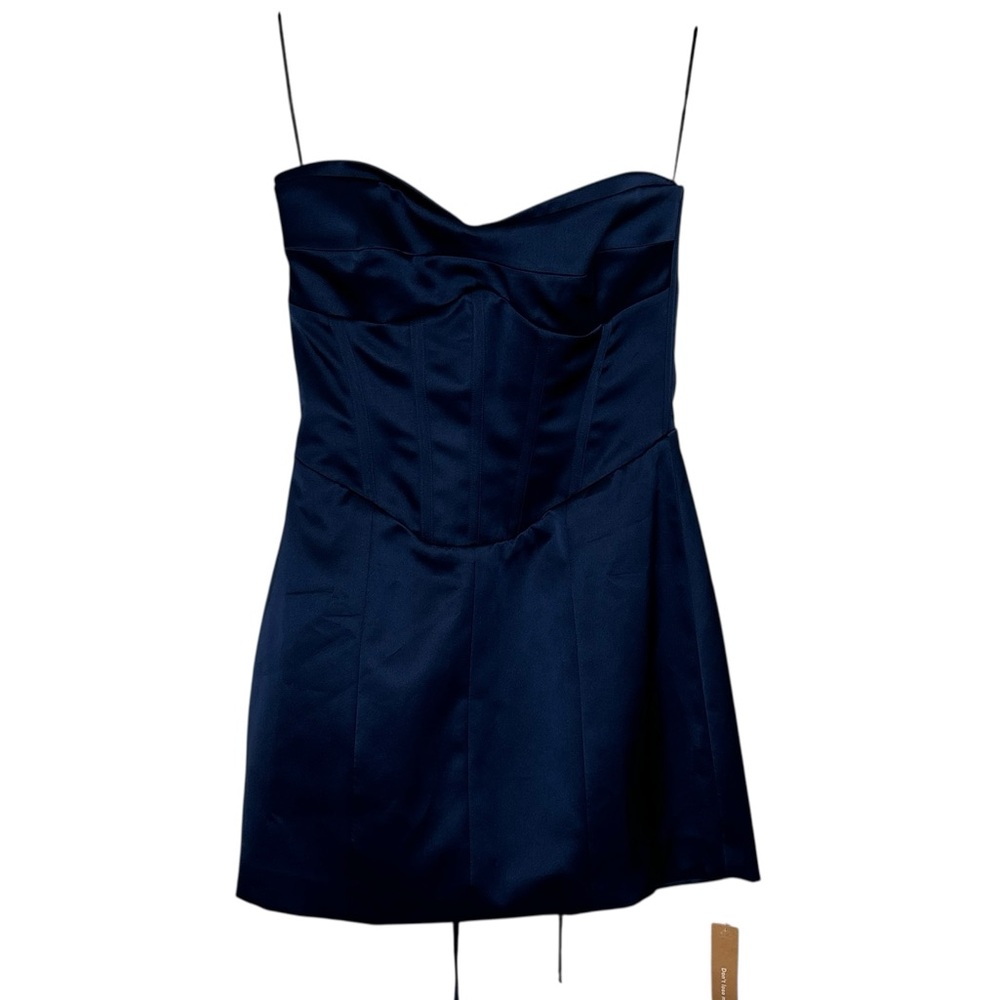 NWT Reformation Pacie Satin Dress in Danube - Picture 3 of 16